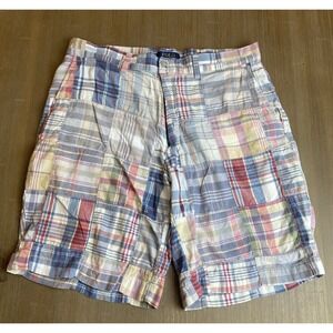Polo Ralph Lauren Patchwork Plaid Shorts Men 33/9 Cotton Preppy Multicolor Golf‎
